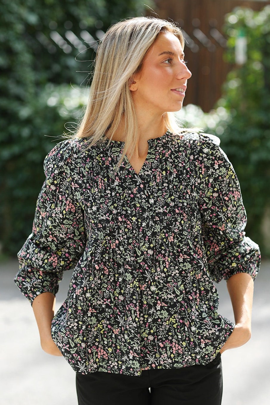 Klaer Norr | Opal Blouse Black Flower Print