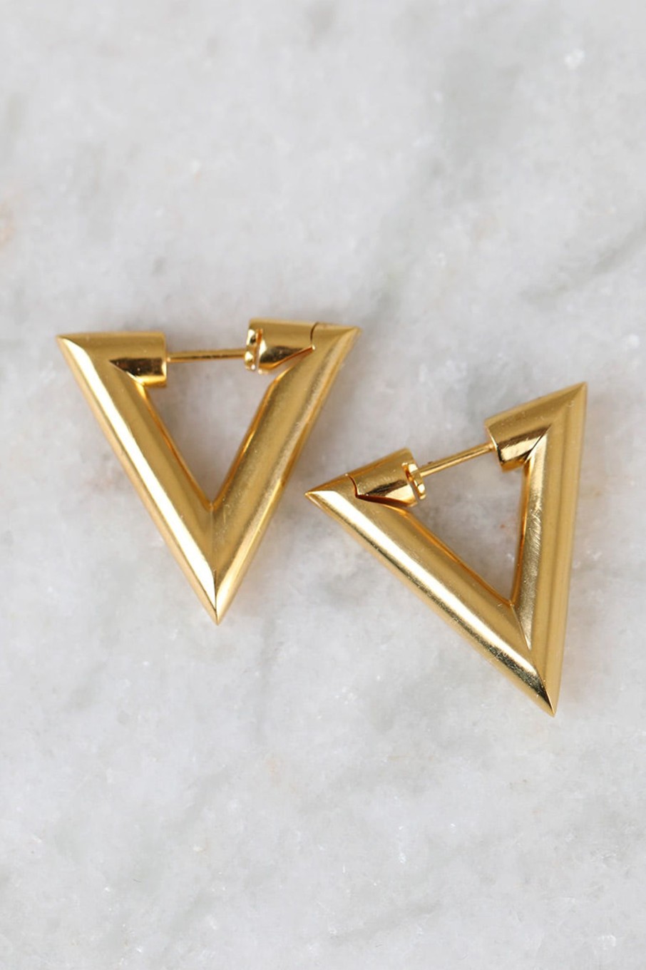 Tilbehor Jane Kønig | Chunky Bermuda Triangel Earring Gold