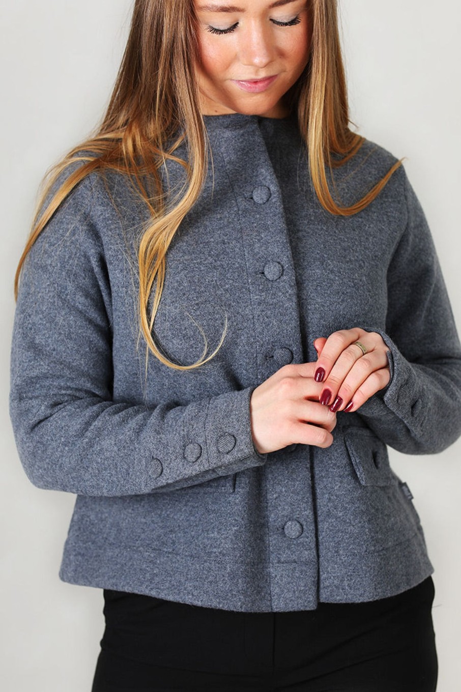 Klaer Ella u0026 il | Evita Merino Jacket Grey Melange