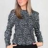 Klaer Norr | Sabby Smock Top Black/Blue Flower Print