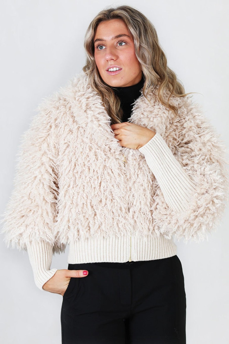 Klaer ByTiMo | Faux Fur Rib Jacket Off White