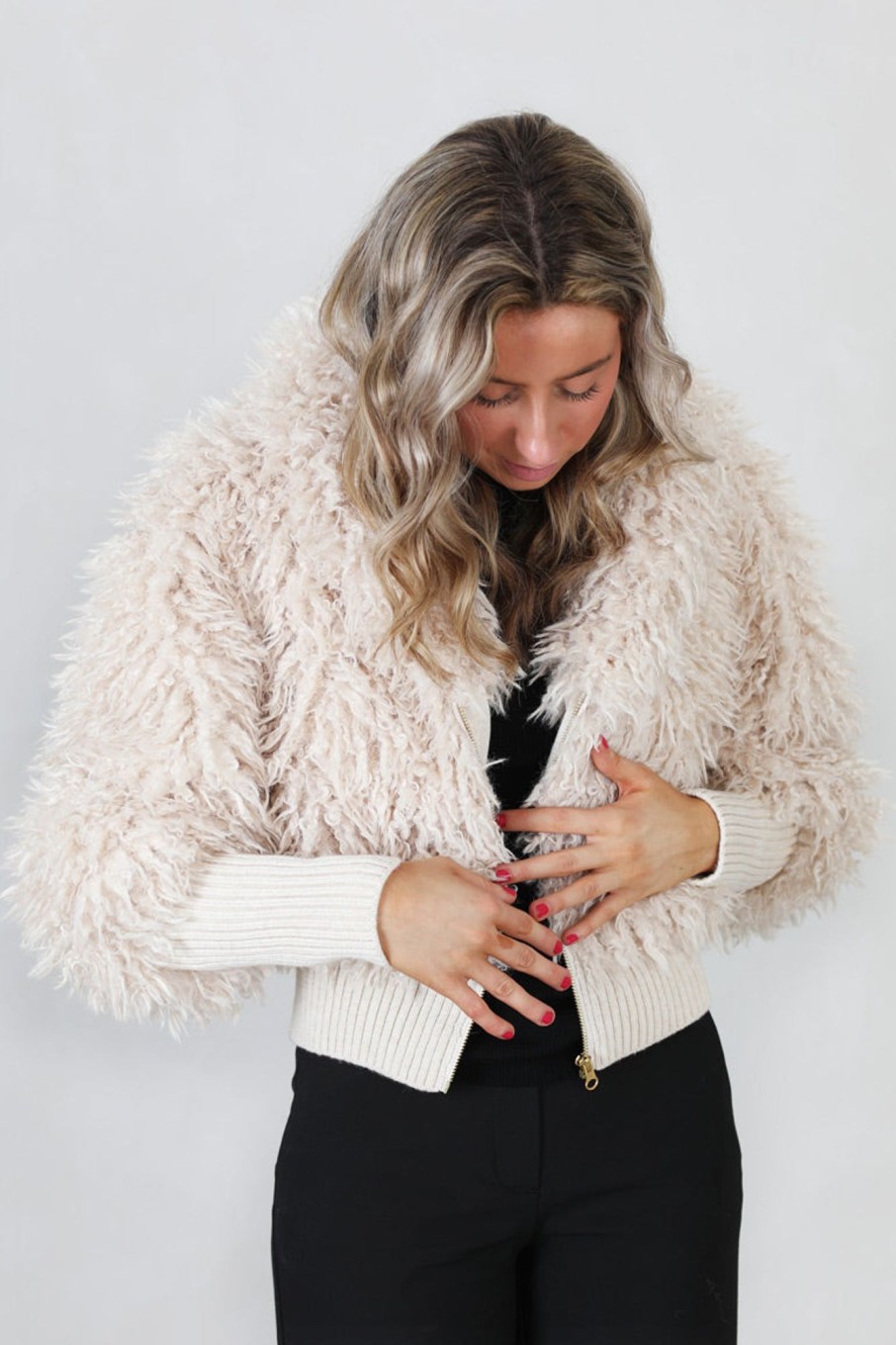 Klaer ByTiMo | Faux Fur Rib Jacket Off White