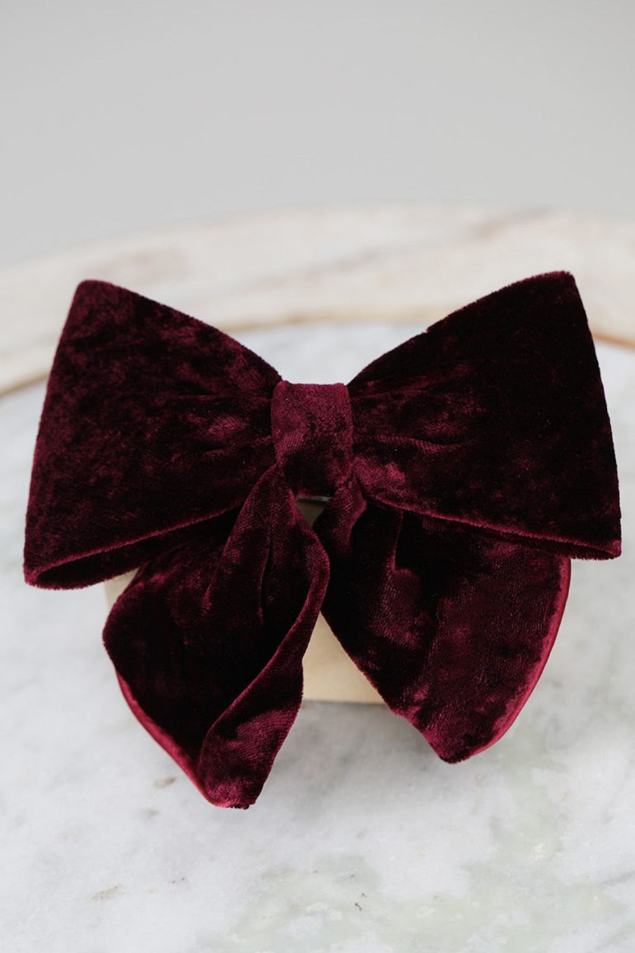 Tilbehor Bondep | Luxury Bow Silk Velvet Bordeaux