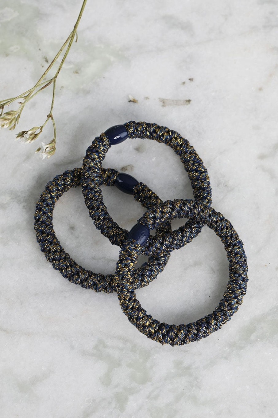 Tilbehor Bondep | Kknekki Hair Tie Indigo Gold Glitter