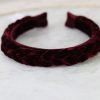 Tilbehor Bondep | Hairband Braided Silk Velvet Bordeaux