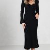 Klaer Norr | Sherry Flared Knit Dress Black