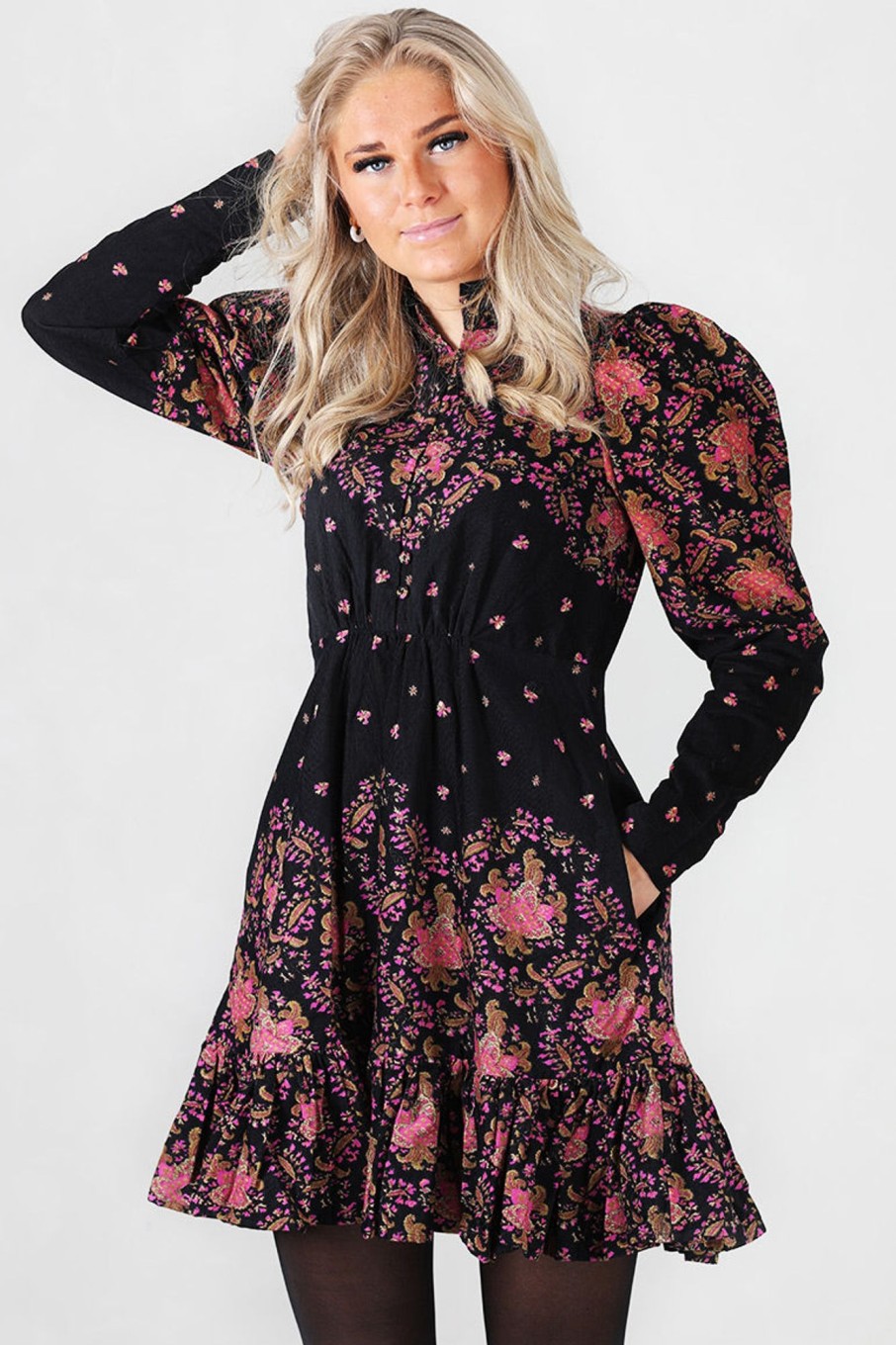 Klaer ByTiMo | Baby Cord Mini Dress Black Paisley