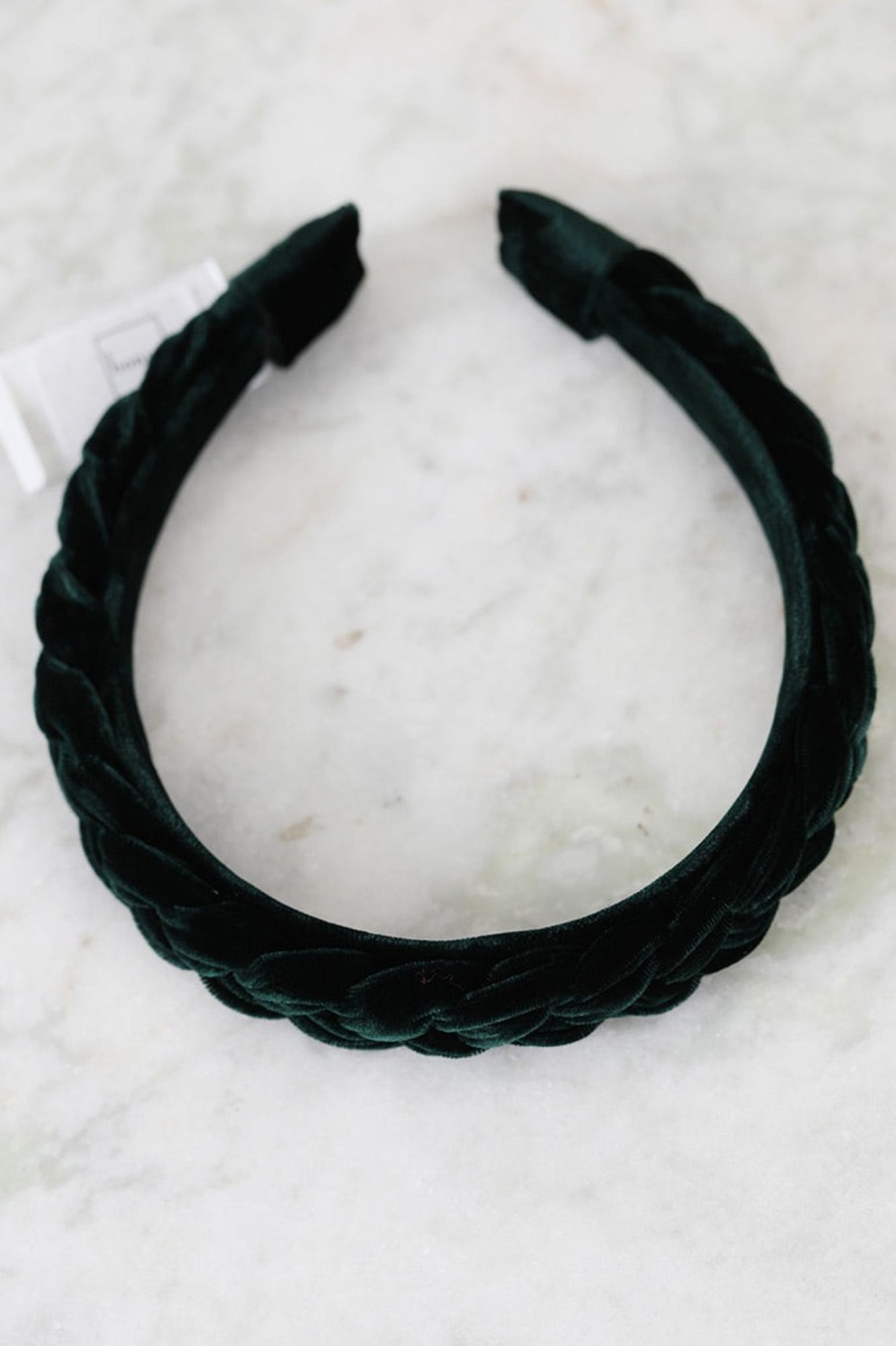 Tilbehor Bondep | Hairband Braided Silk Velvet Green