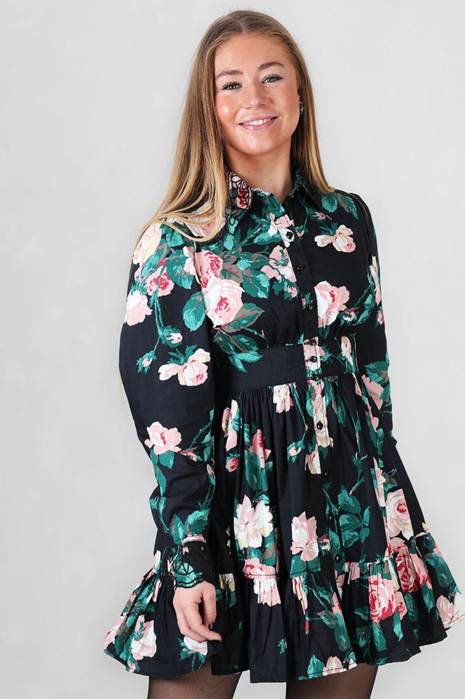 Klaer ByTiMo | Poplin Mini Dress Midnight Roses