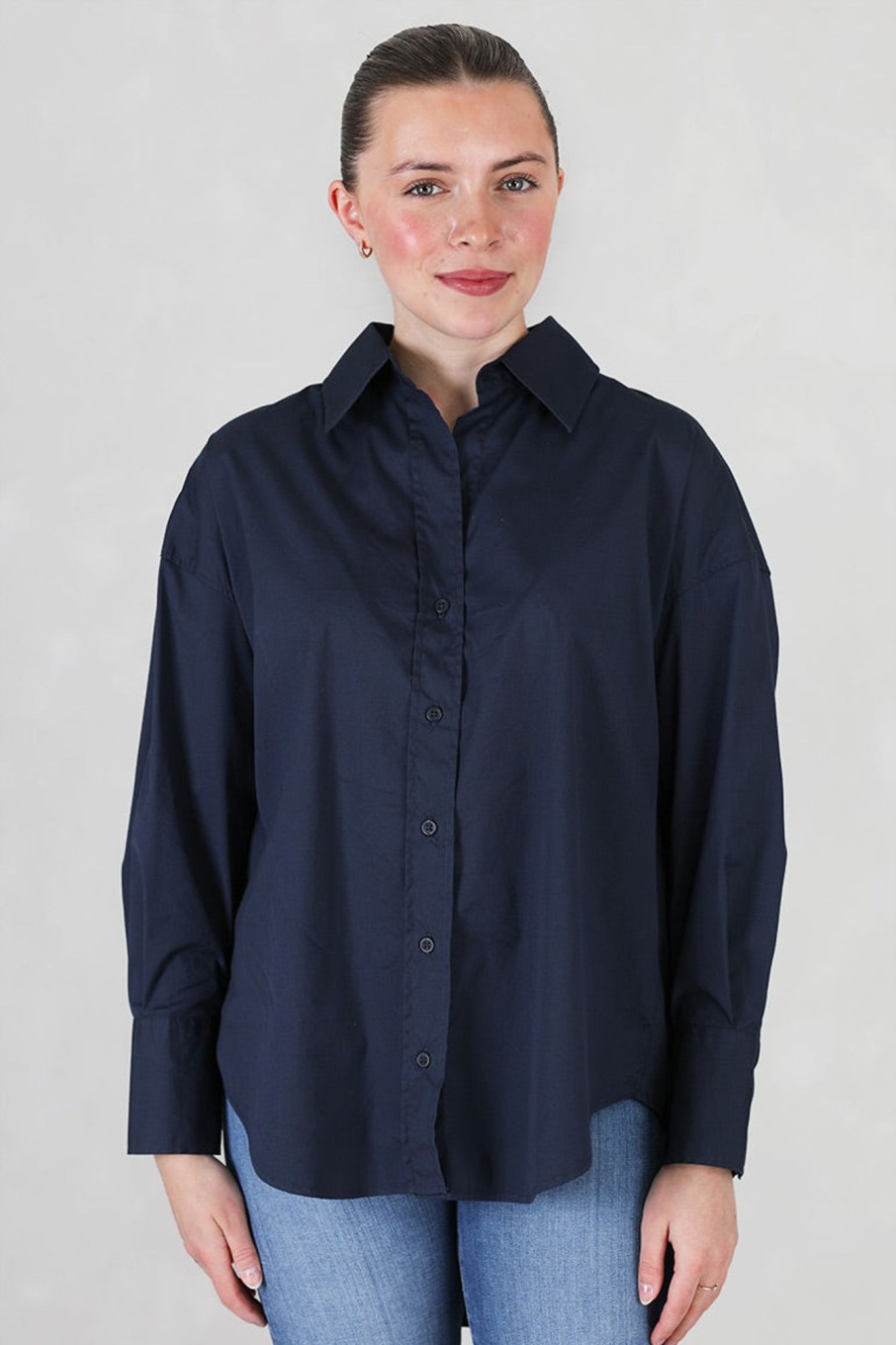 Klaer Arnie Says | Allen Poplin Shirt Navy