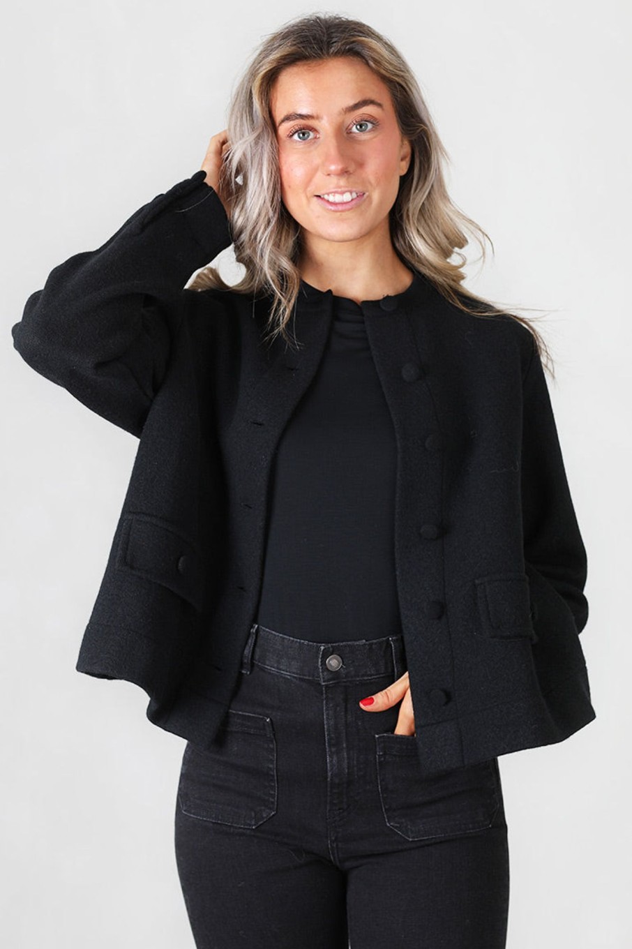 Klaer Ella u0026 il | Evita Merino Jacket Black