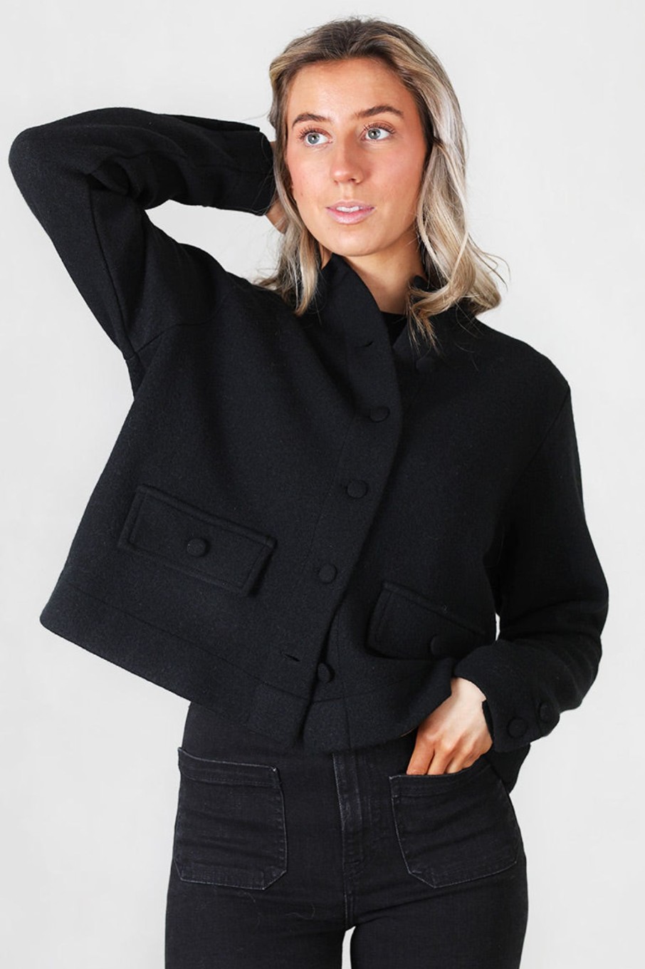 Klaer Ella u0026 il | Evita Merino Jacket Black