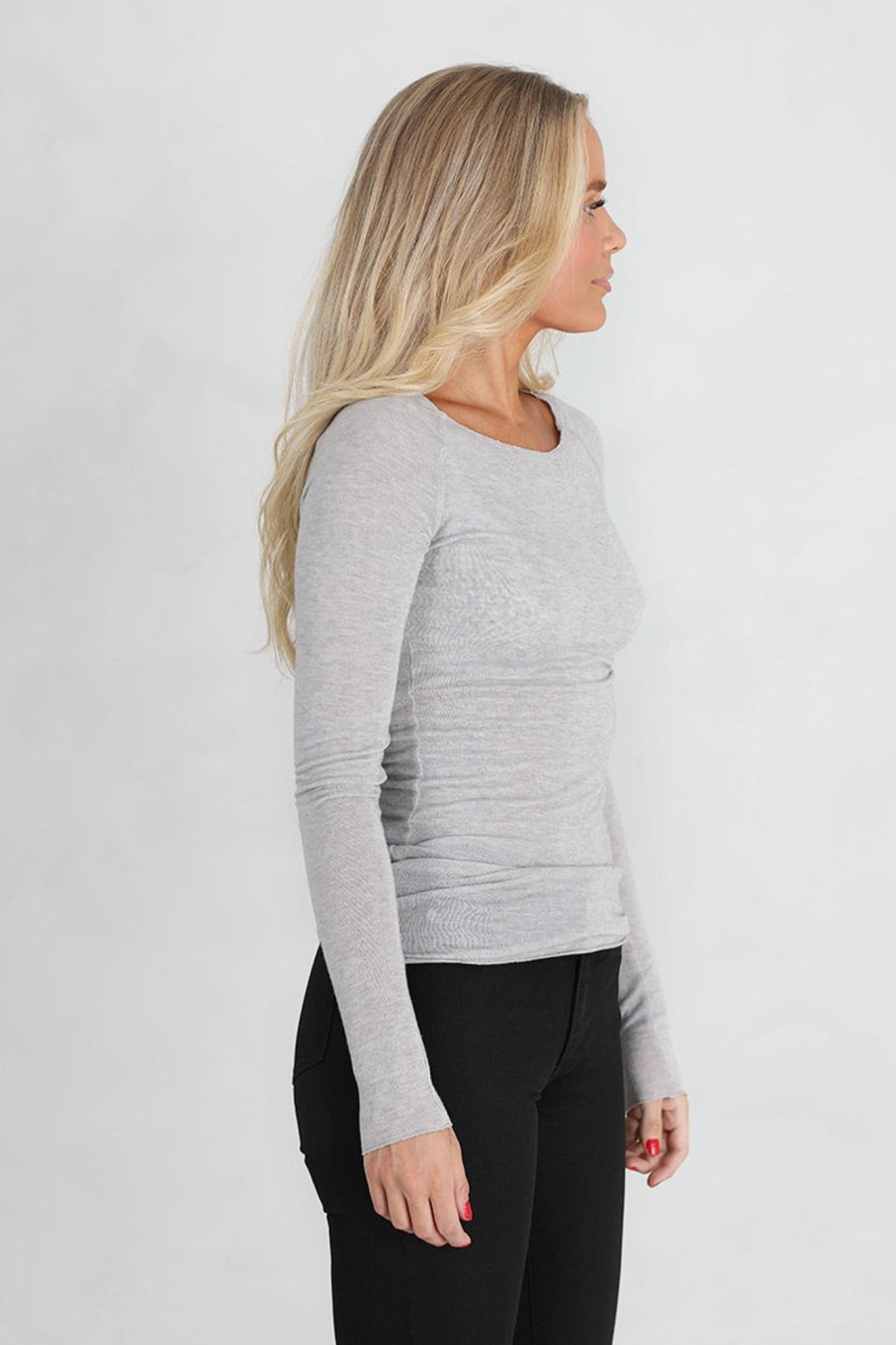 Klaer Gai + Lisva | Amalie Light Grey Melange Longsleeve