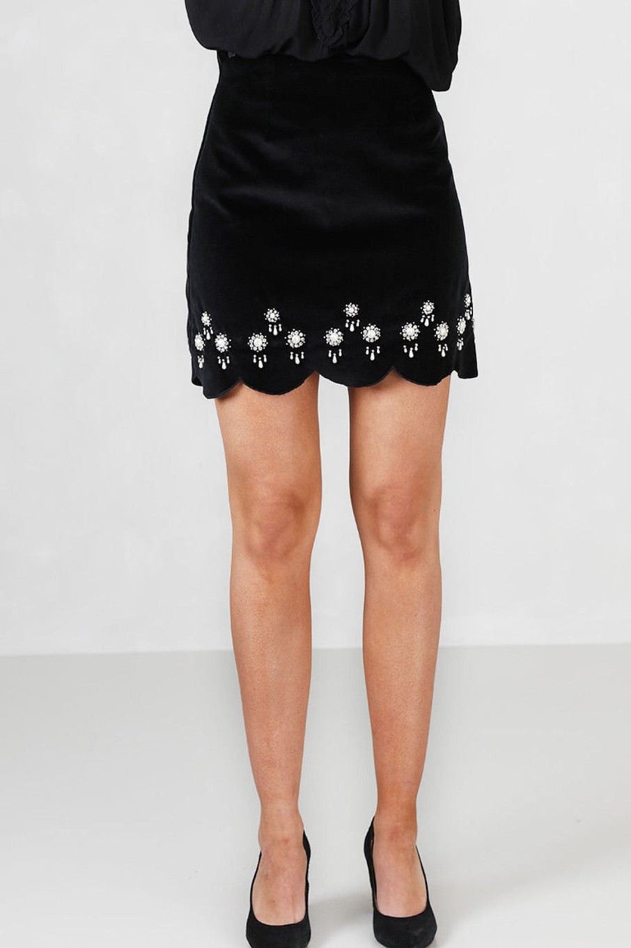 Klaer Pia Tjelta | Grace Black Scalloped Skirt