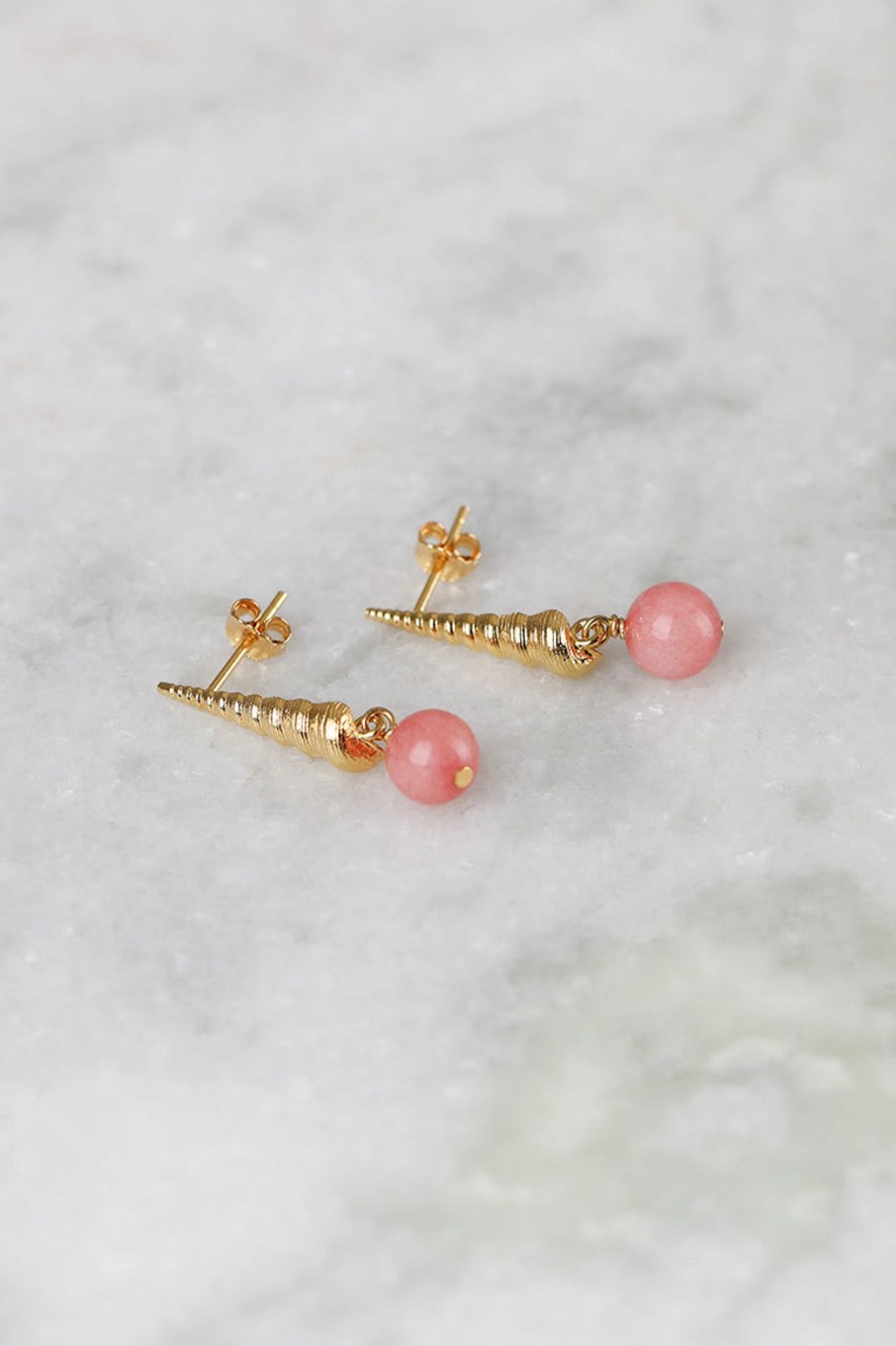 Tilbehor Anni Lu | Turret Shell Earring Seashell Pink