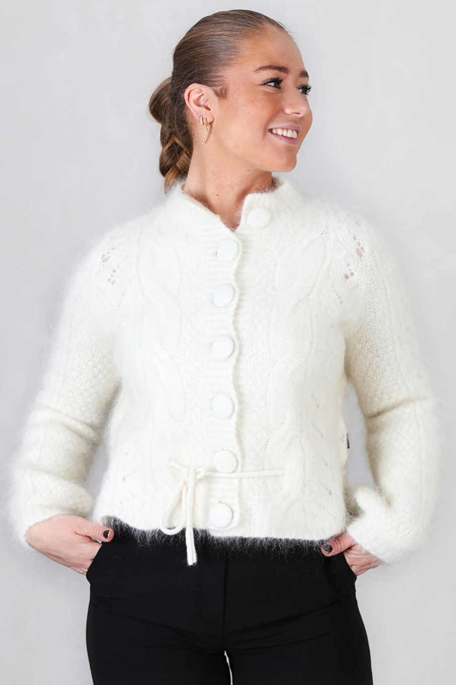 Klaer Ella u0026 il | Sophia Chunky Cardigan White