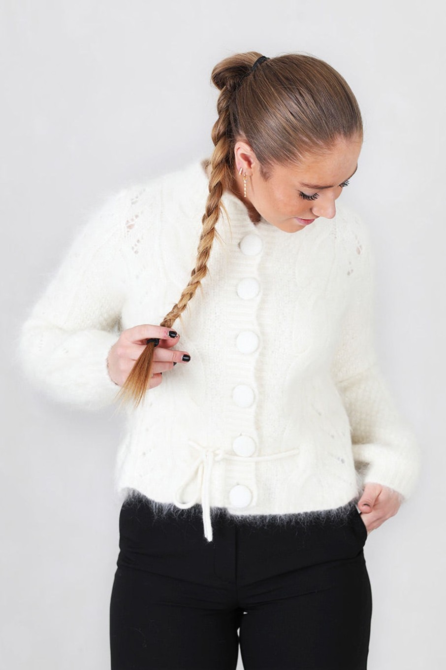 Klaer Ella u0026 il | Sophia Chunky Cardigan White