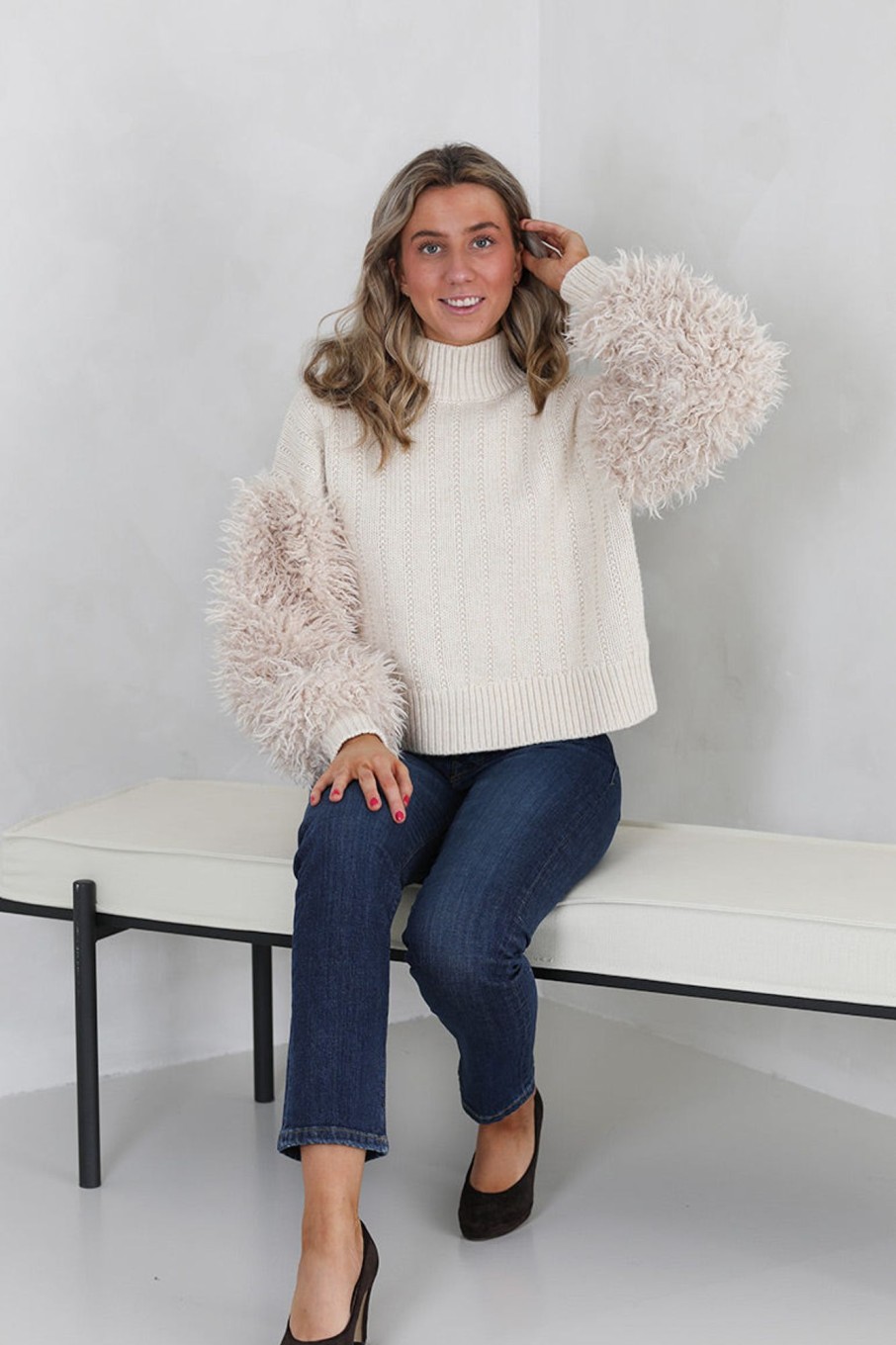 Klaer ByTiMo | Faux Fur Turtleneck Off White