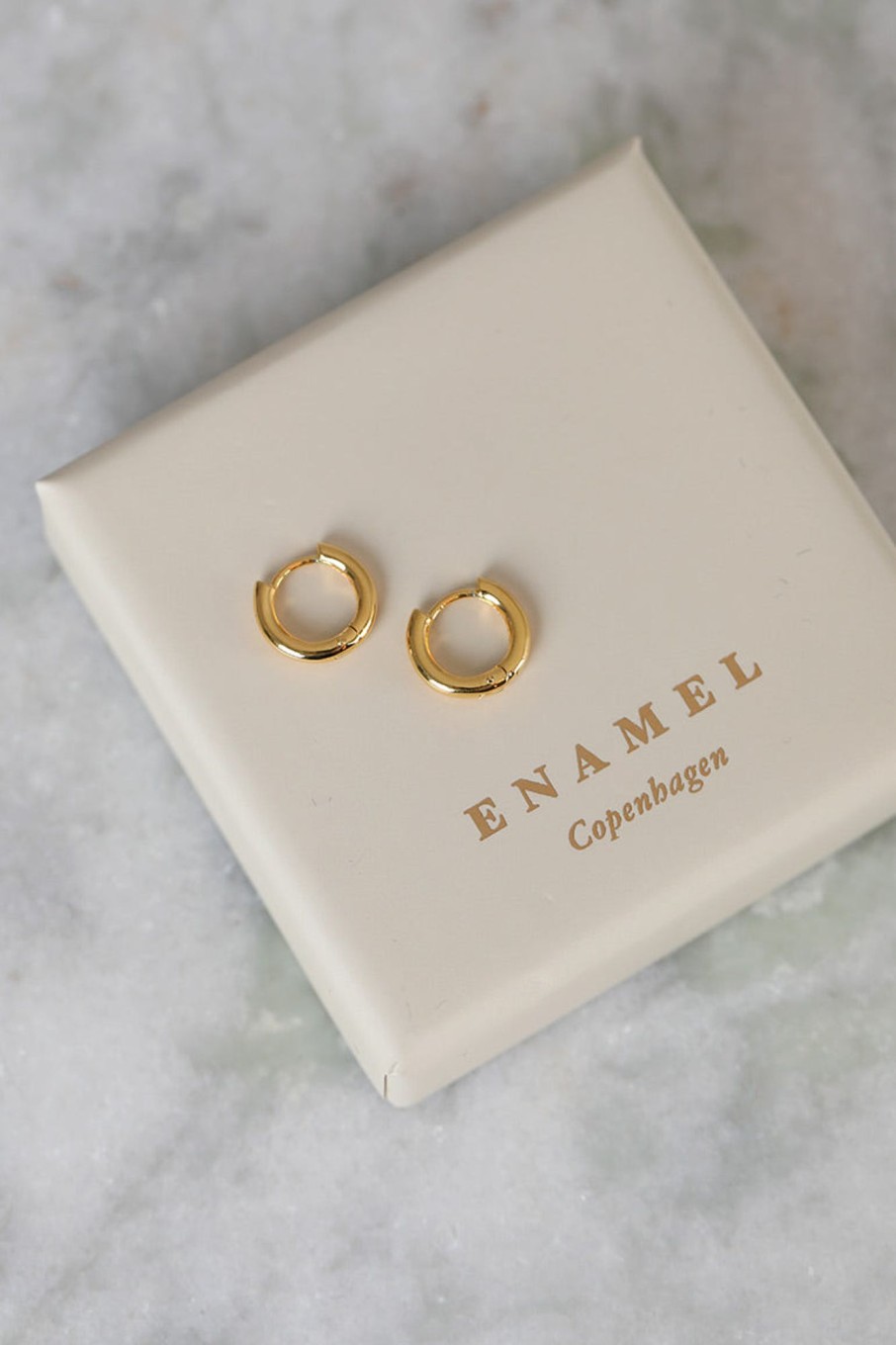 Tilbehor Enamel Copenhagen | Chunky Classic Hoops Gold 10Mm