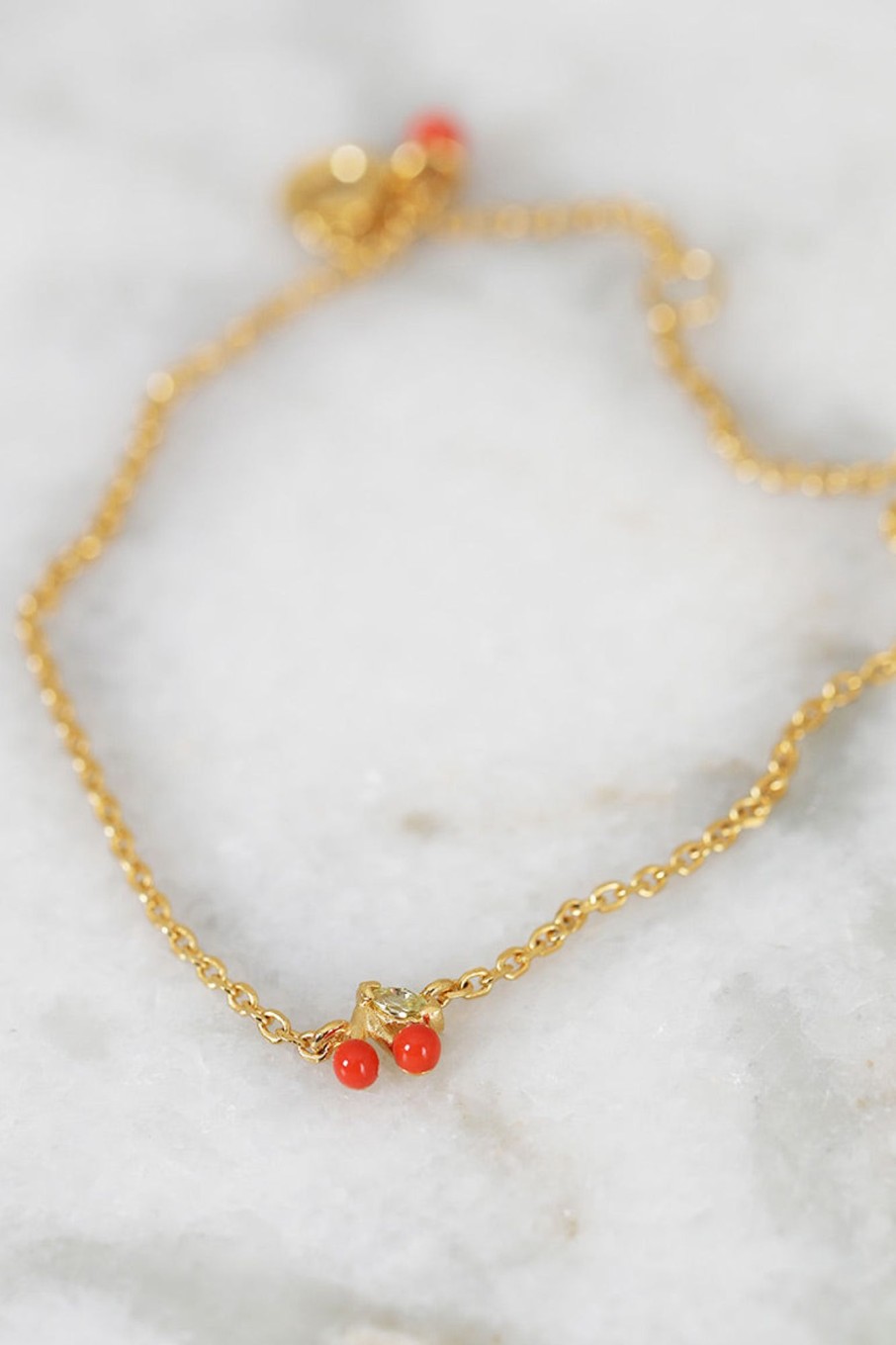 Tilbehor Enamel Copenhagen | Cherry Bracelet Coral