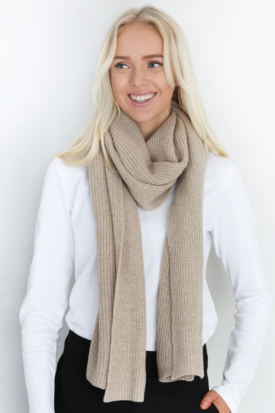 Tilbehor Natura Cashmere | Asta Light Beige Scarf