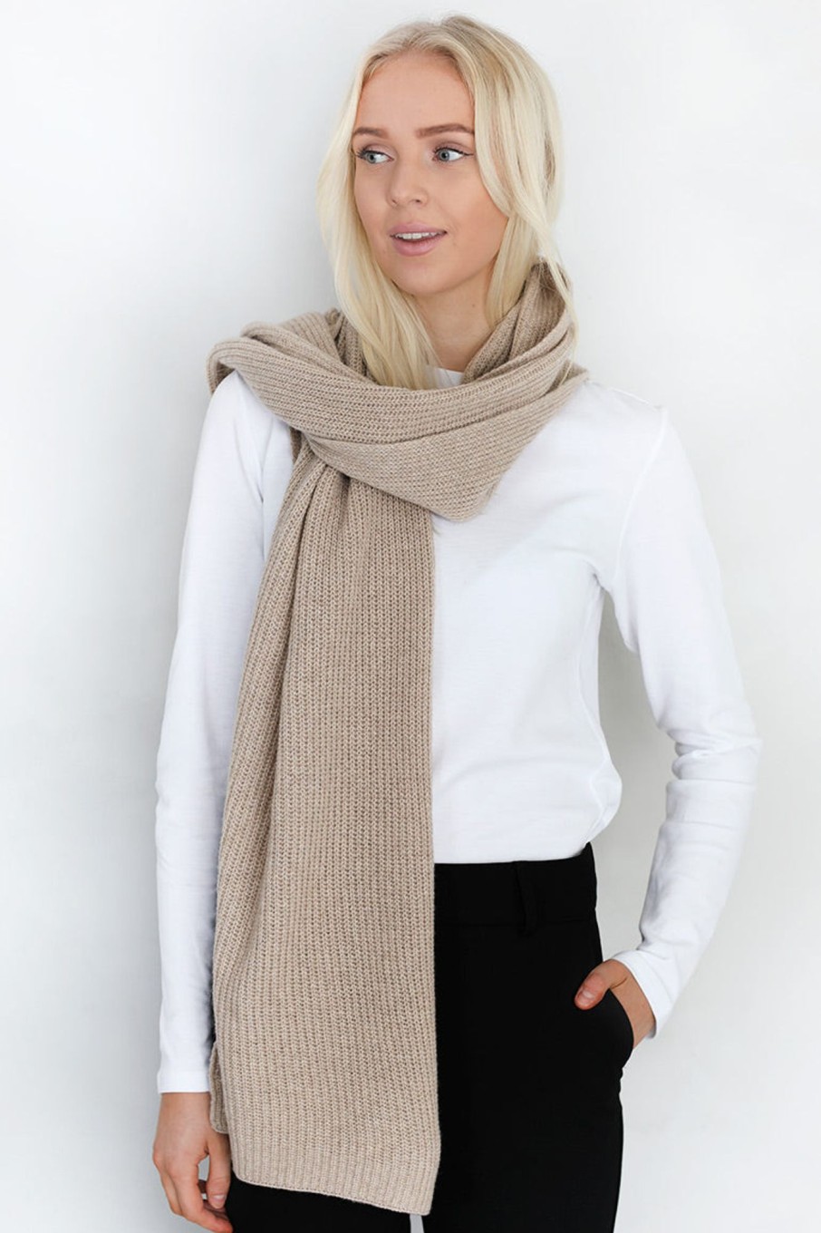 Tilbehor Natura Cashmere | Asta Light Beige Scarf