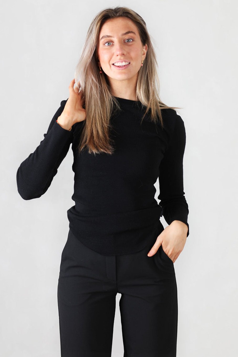 Klaer Ella u0026 il | Vibeke Merino Sweater Black