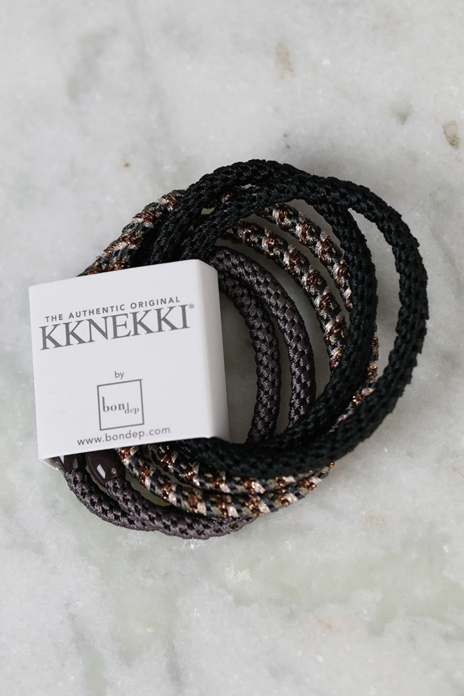 Tilbehor Bondep | Kknekki Hair Tie Slim Bundle 4 Cedar, Black, Coffee Stripe