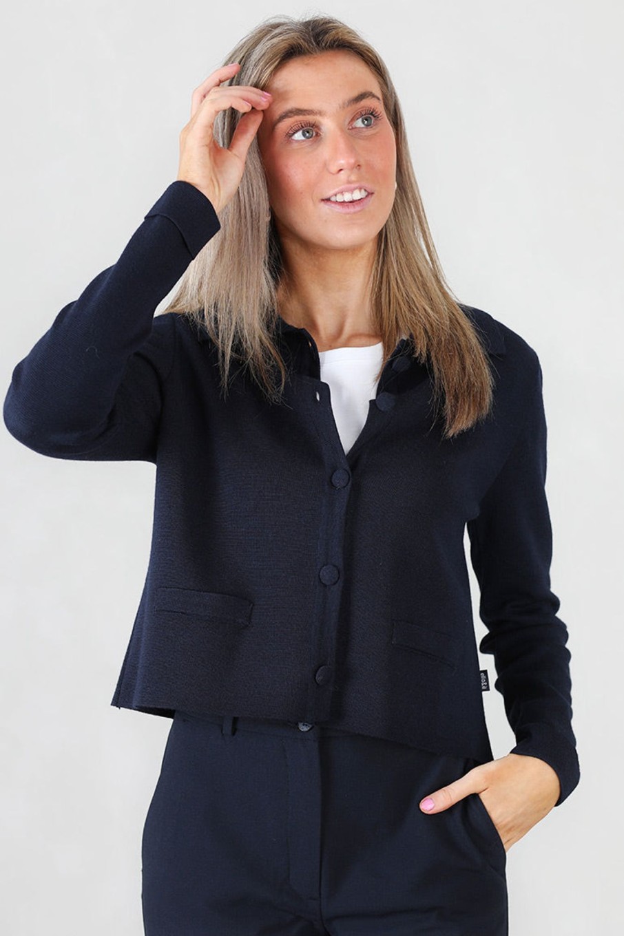 Klaer Ella u0026 il | Ulla Merino Jacket Navy